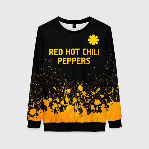 Женский свитшот Red Hot Chili Peppers - gold gradient посередине / 3D-Черный – фото 1