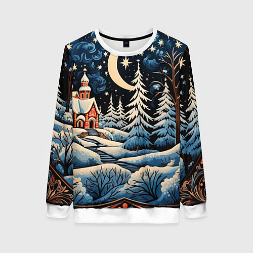 Женский свитшот Морозное утро / 3D-Белый – фото 1