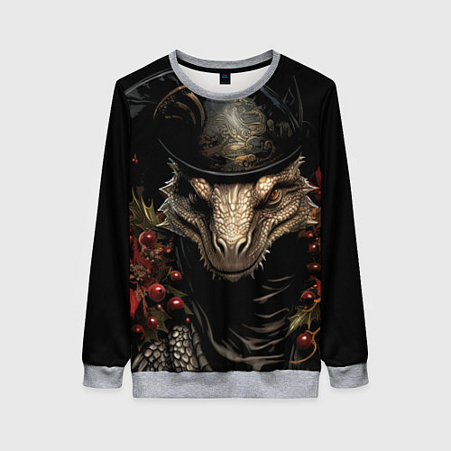 Женский свитшот Властитель зимнего леса / 3D-Меланж – фото 1