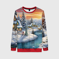 Женский свитшот Зимняя маленькая речка