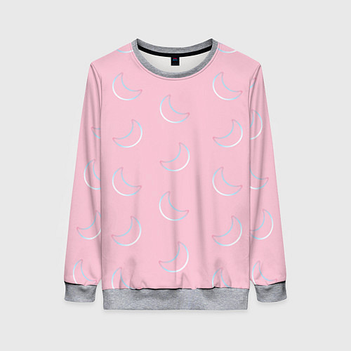 Женский свитшот Розовая луна / 3D-Меланж – фото 1