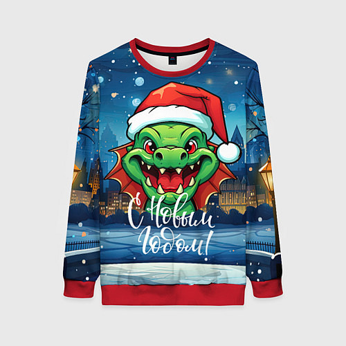 Женский свитшот Символ 2024 дракошка / 3D-Красный – фото 1