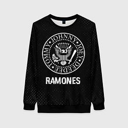 Женский свитшот Ramones glitch на темном фоне