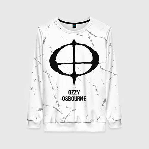 Женский свитшот Ozzy Osbourne glitch на светлом фоне / 3D-Белый – фото 1