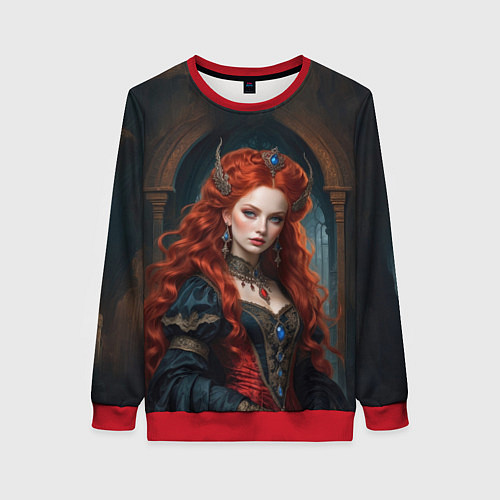 Женский свитшот Рыжая принцесса / 3D-Красный – фото 1