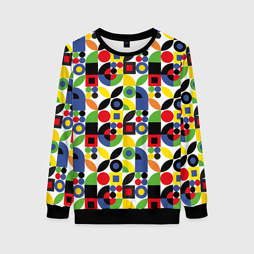 Женский свитшот Паттерн из геометрических фигур / 3D-Черный – фото 1