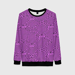 Женский свитшот Лабиринт с иероглифами на сиреневом