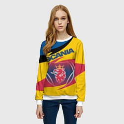 Свитшот женский Scania logo, цвет: 3D-белый — фото 2