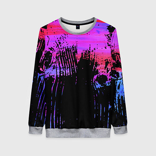 Женский свитшот Розово синий сочный гранж / 3D-Меланж – фото 1