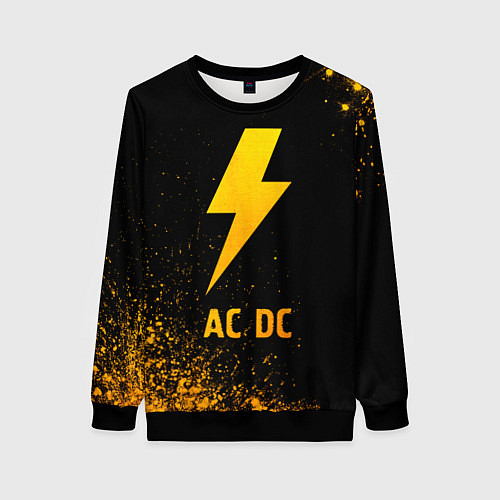 Женский свитшот AC DC - gold gradient / 3D-Черный – фото 1
