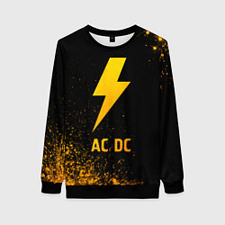 Свитшот женский AC DC - gold gradient, цвет: 3D-черный