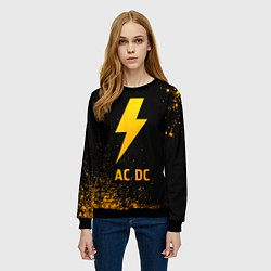 Свитшот женский AC DC - gold gradient, цвет: 3D-черный — фото 2