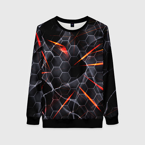 Женский свитшот Черные узоры паттерны / 3D-Черный – фото 1