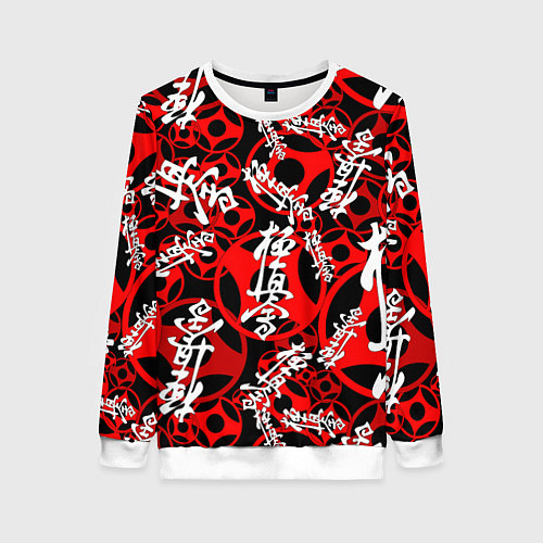 Женский свитшот Карате киокушинкай лого паттерн / 3D-Белый – фото 1