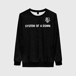 Женский свитшот System of a Down glitch на темном фоне посередине