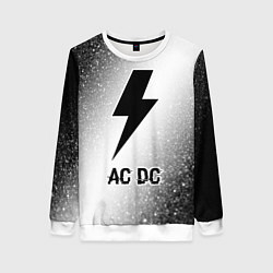 Свитшот женский AC DC glitch на светлом фоне, цвет: 3D-белый