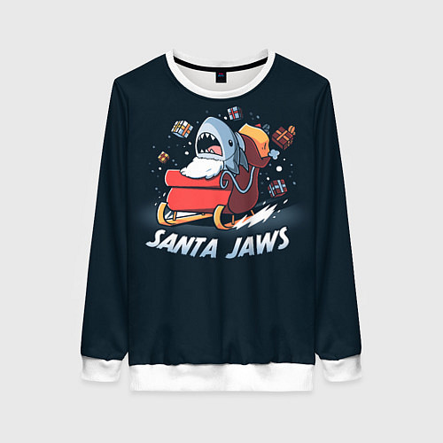 Женский свитшот Santa Jaws / 3D-Белый – фото 1
