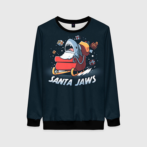 Женский свитшот Santa Jaws / 3D-Черный – фото 1