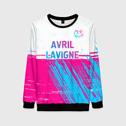 Женский свитшот Avril Lavigne neon gradient style посередине