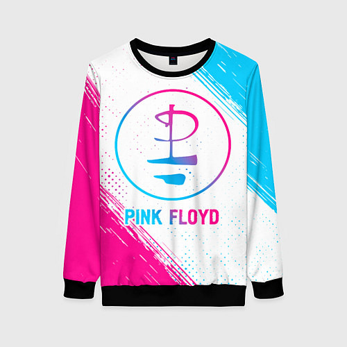 Женский свитшот Pink Floyd neon gradient style / 3D-Черный – фото 1