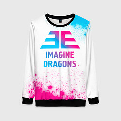 Свитшот женский Imagine Dragons neon gradient style, цвет: 3D-черный