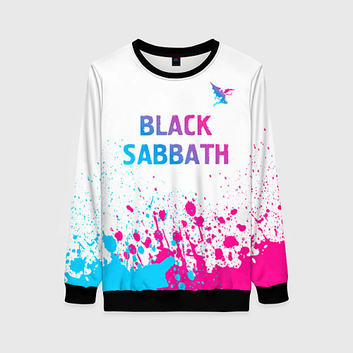 Женский свитшот Black Sabbath neon gradient style посередине / 3D-Черный – фото 1