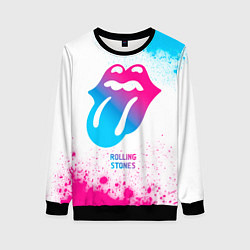 Женский свитшот Rolling Stones neon gradient style