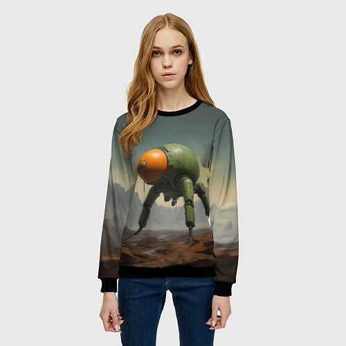 Женский свитшот Инопланетный шагоход / 3D-Черный – фото 3