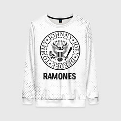 Женский свитшот Ramones glitch на светлом фоне