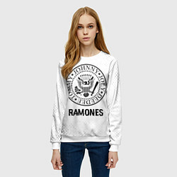 Свитшот женский Ramones glitch на светлом фоне, цвет: 3D-белый — фото 2