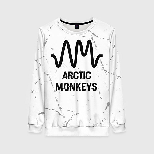 Женский свитшот Arctic Monkeys glitch на светлом фоне / 3D-Белый – фото 1