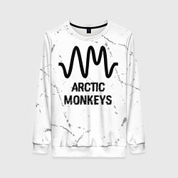 Женский свитшот Arctic Monkeys glitch на светлом фоне