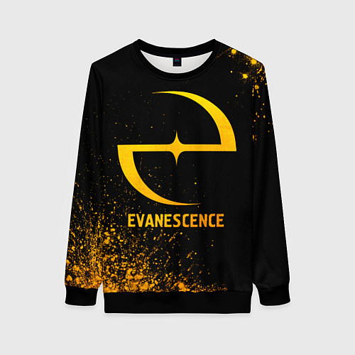 Женский свитшот Evanescence - gold gradient / 3D-Черный – фото 1