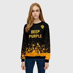 Свитшот женский Deep Purple - gold gradient посередине, цвет: 3D-черный — фото 2