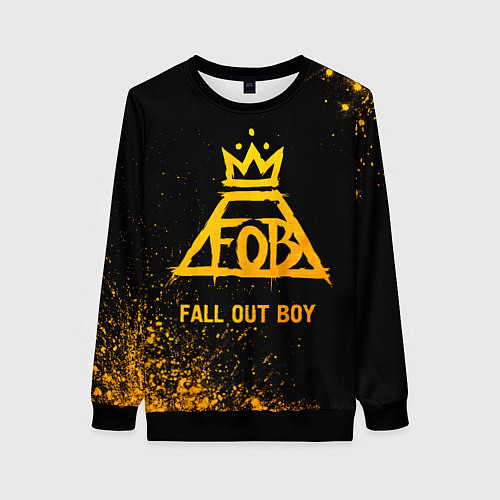 Женский свитшот Fall Out Boy - gold gradient / 3D-Черный – фото 1