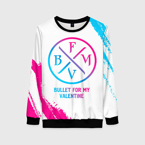 Женский свитшот Bullet For My Valentine neon gradient style / 3D-Черный – фото 1