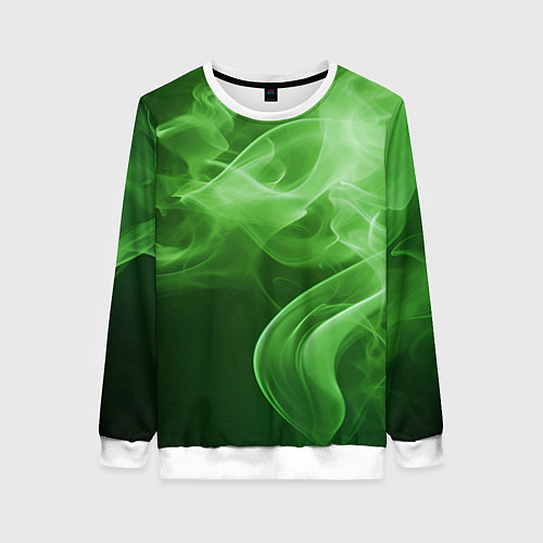Женский свитшот Зеленый дым / 3D-Белый – фото 1