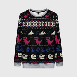 Свитшот женский Доисторический свитер, цвет: 3D-меланж