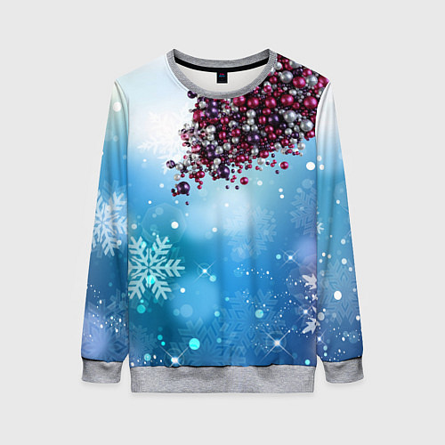 Женский свитшот Цунами из новогодних шариков / 3D-Меланж – фото 1