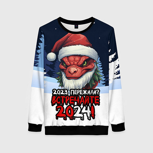 Женский свитшот Красный злой дракон 2024 / 3D-Черный – фото 1