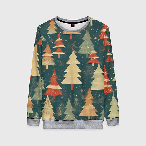 Женский свитшот Елки новый год / 3D-Меланж – фото 1