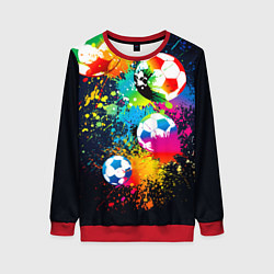 Женский свитшот Разноцветные футбольные мячи