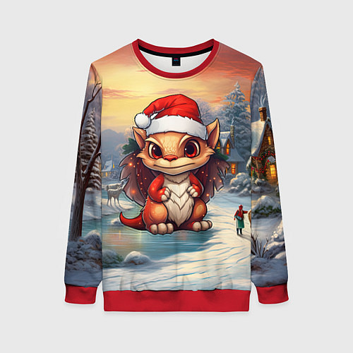 Женский свитшот Новый год 2024 символ года дракон / 3D-Красный – фото 1