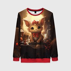 Женский свитшот Дракоша в огоньках 2024