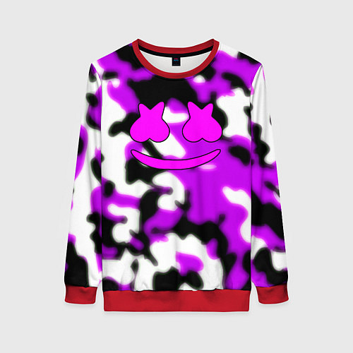 Женский свитшот Marshmello camo / 3D-Красный – фото 1