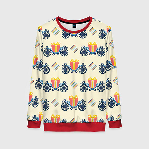 Женский свитшот Подарок на карете и ромб / 3D-Красный – фото 1