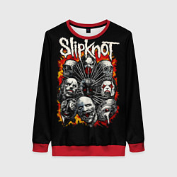 Свитшот женский Slipknot метал-группа, цвет: 3D-красный
