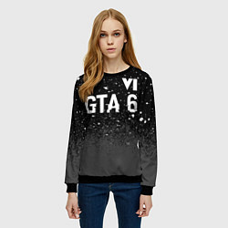 Свитшот женский GTA 6 glitch на темном фоне посередине, цвет: 3D-черный — фото 2