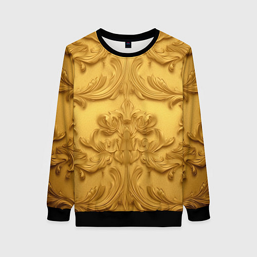 Женский свитшот Золото объемные узоры / 3D-Черный – фото 1