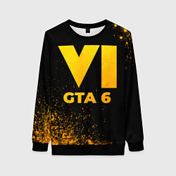 Свитшот женский GTA 6 - gold gradient, цвет: 3D-черный